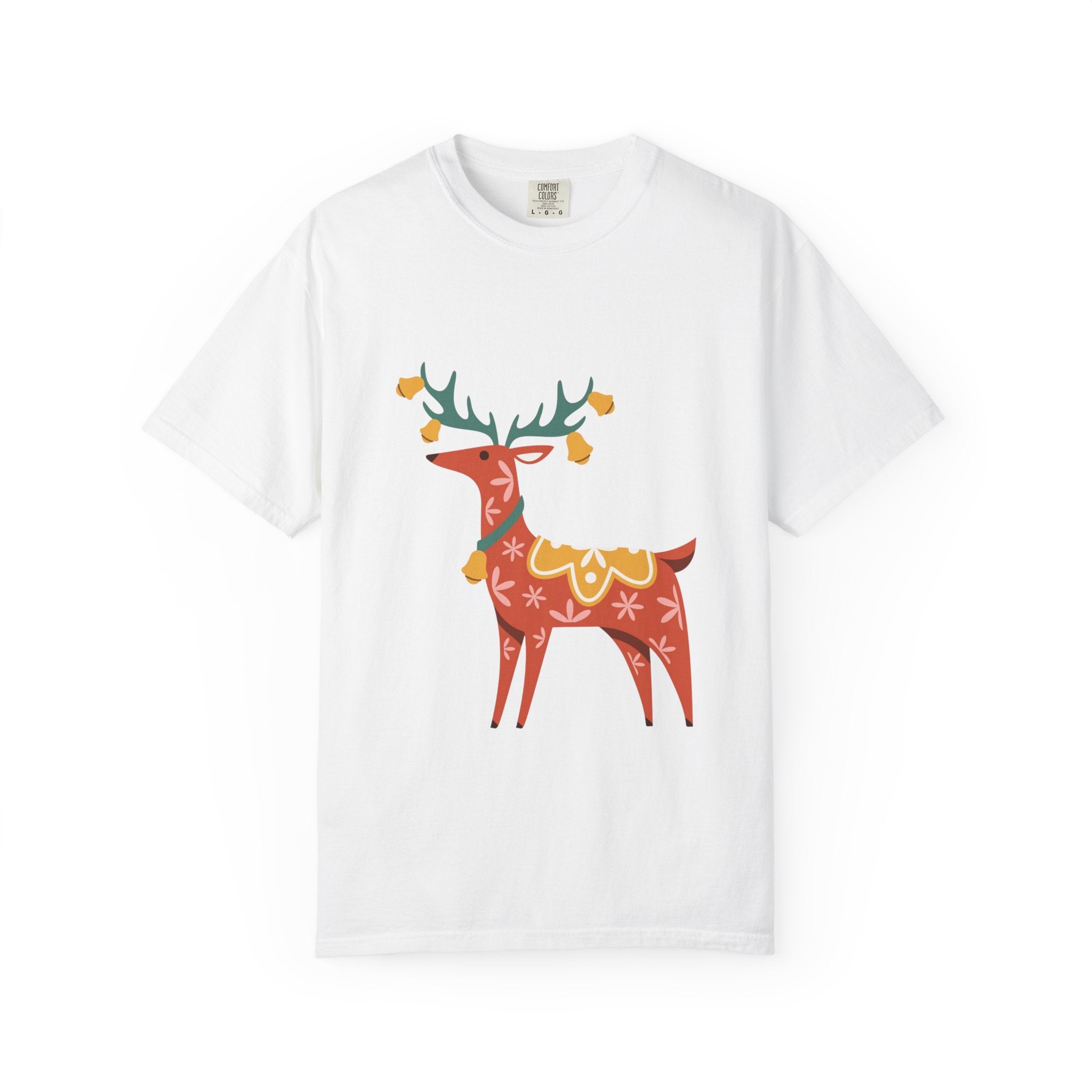Christmas Reindeer T Shirt | Scandinavian Holiday Graphic Tee for Men & Women Celebrate the season in comfort
