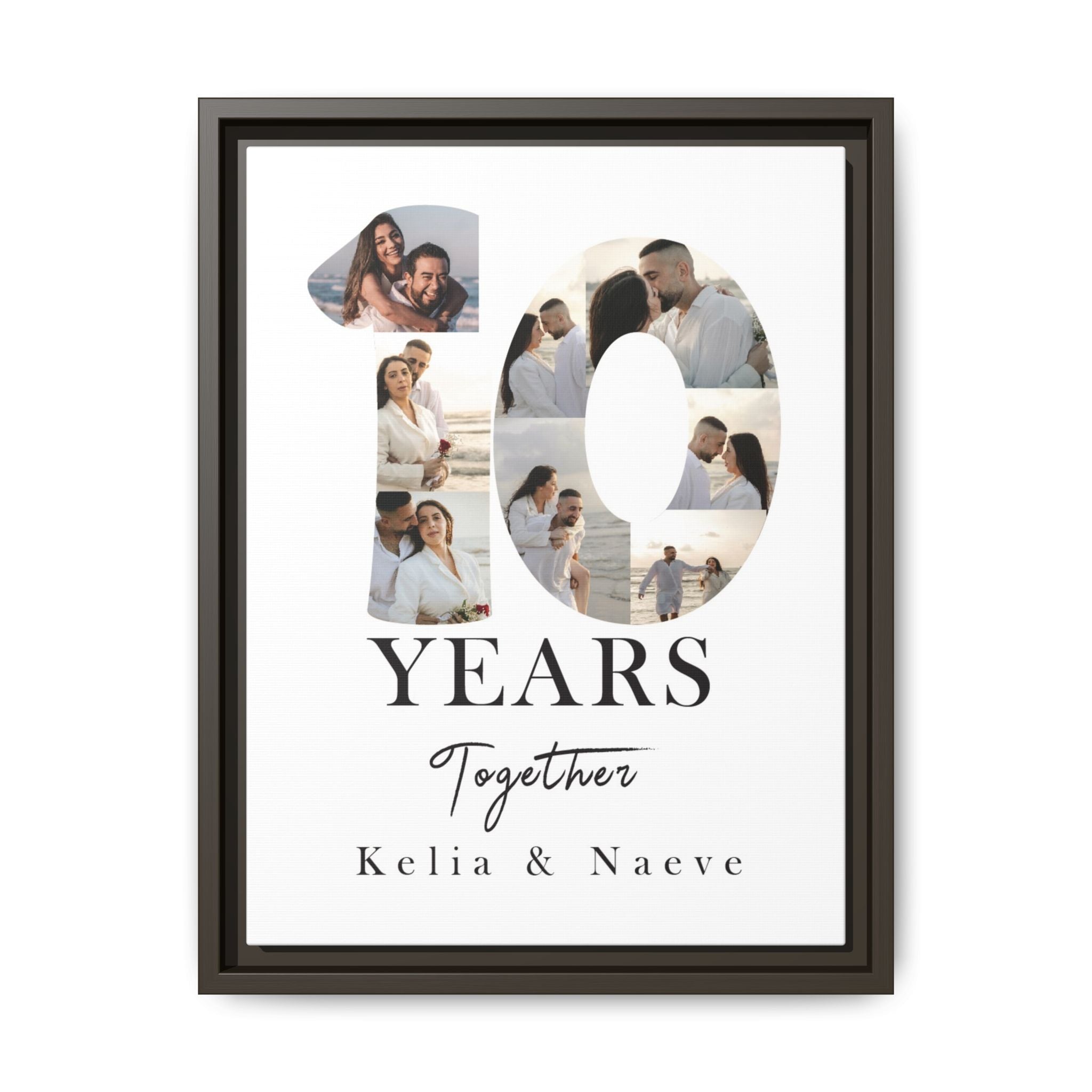 Years Together Framed Canvas Print | Anniversary Timeline Wall Art for Couples | Matte Canvas, Framed (Multi-color)
