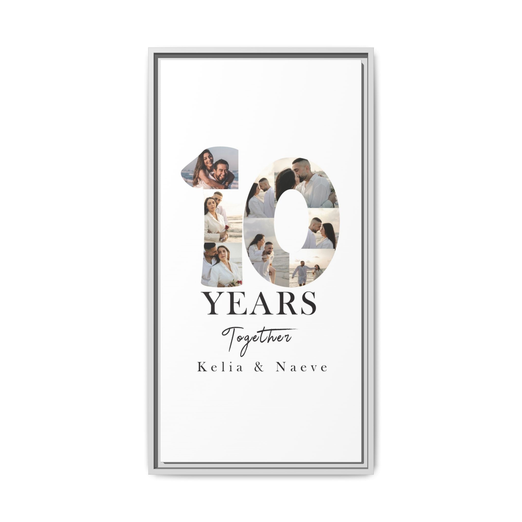 Years Together Framed Canvas Print | Anniversary Timeline Wall Art for Couples | Matte Canvas, Framed (Multi-color)