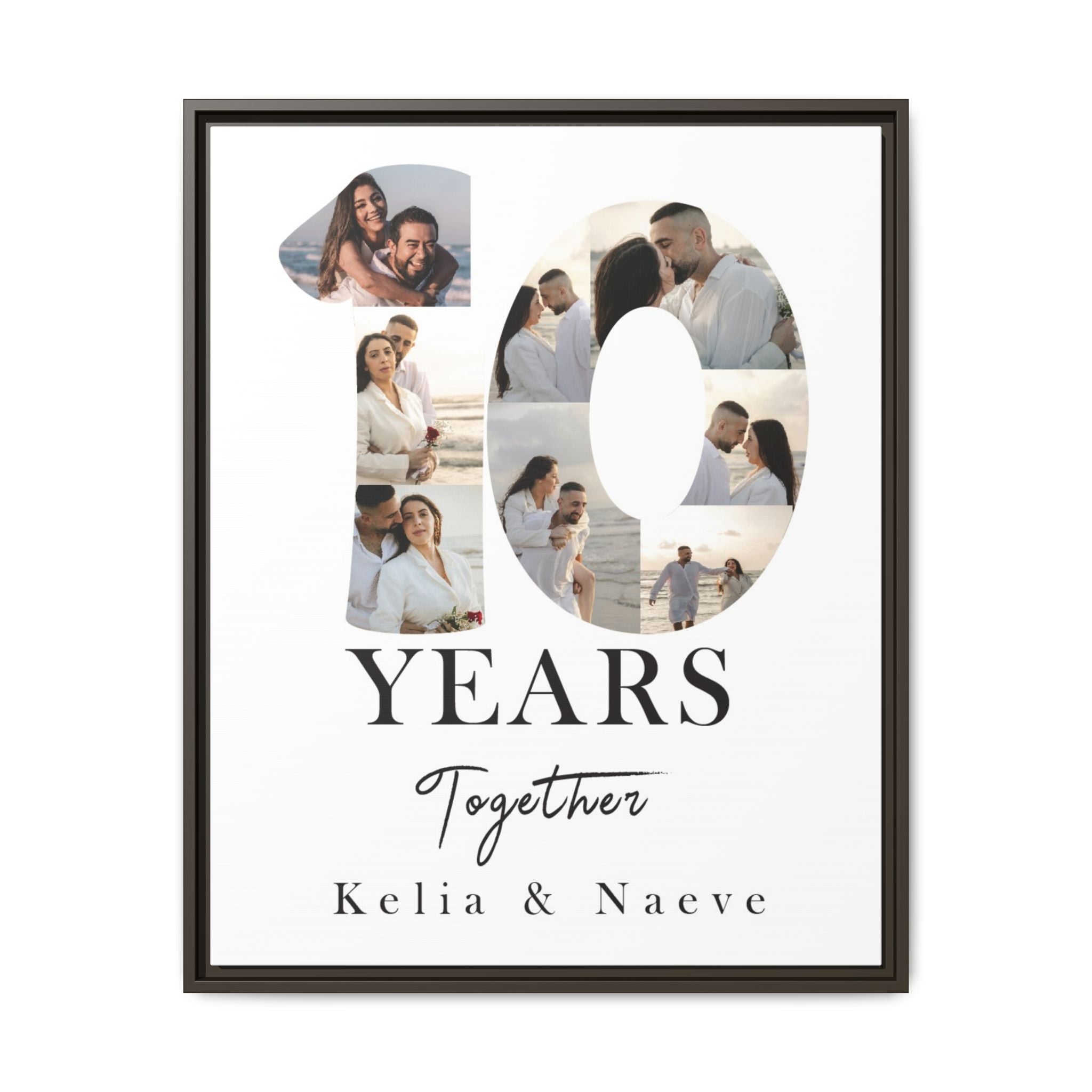 Years Together Framed Canvas Print | Anniversary Timeline Wall Art for Couples | Matte Canvas, Framed (Multi-color)