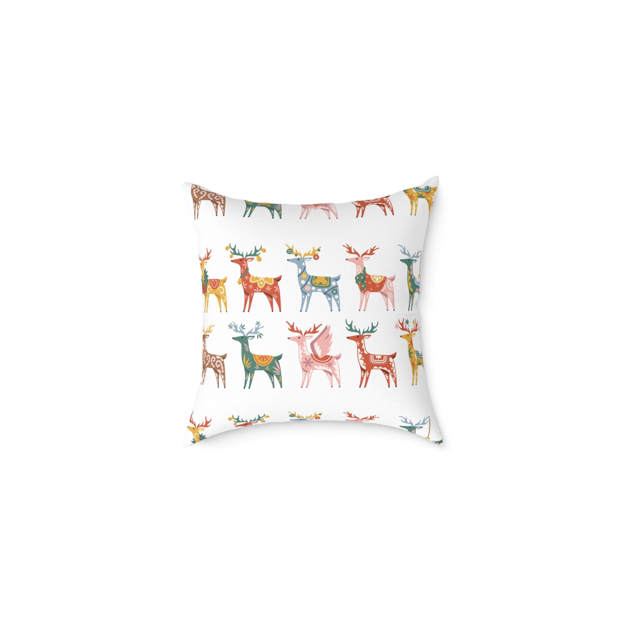 Christmas Deer Gingerbread Pillow Cover | Cute Fairytale Holiday Throw Pillow Case