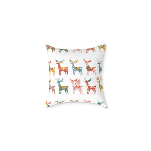 Christmas Deer Gingerbread Pillow Cover | Cute Fairytale Holiday Throw Pillow Case