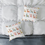 Christmas Deer Gingerbread Pillow Cover | Cute Fairytale Holiday Throw Pillow Case