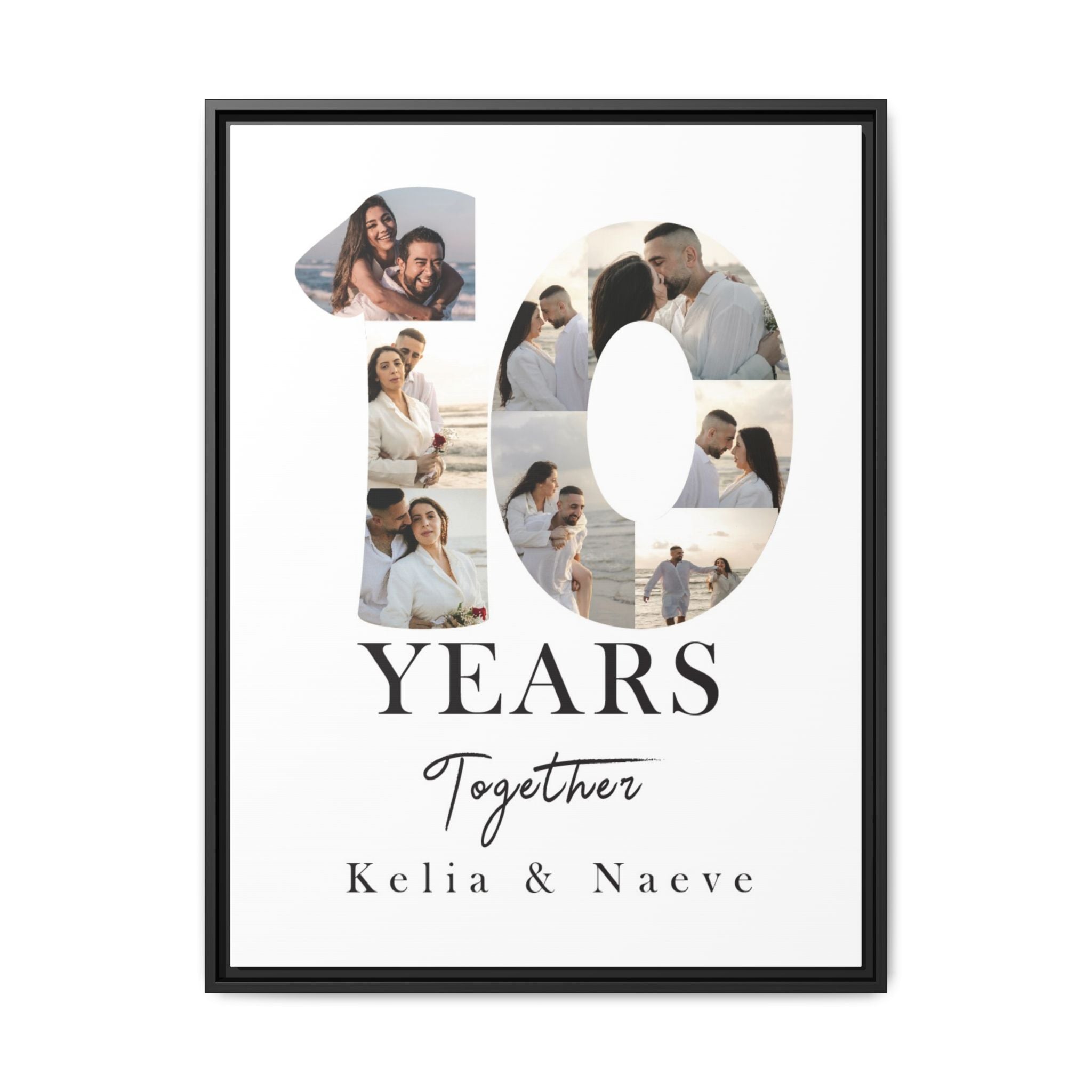 Years Together Framed Canvas Print | Anniversary Timeline Wall Art for Couples | Matte Canvas, Framed (Multi-color)