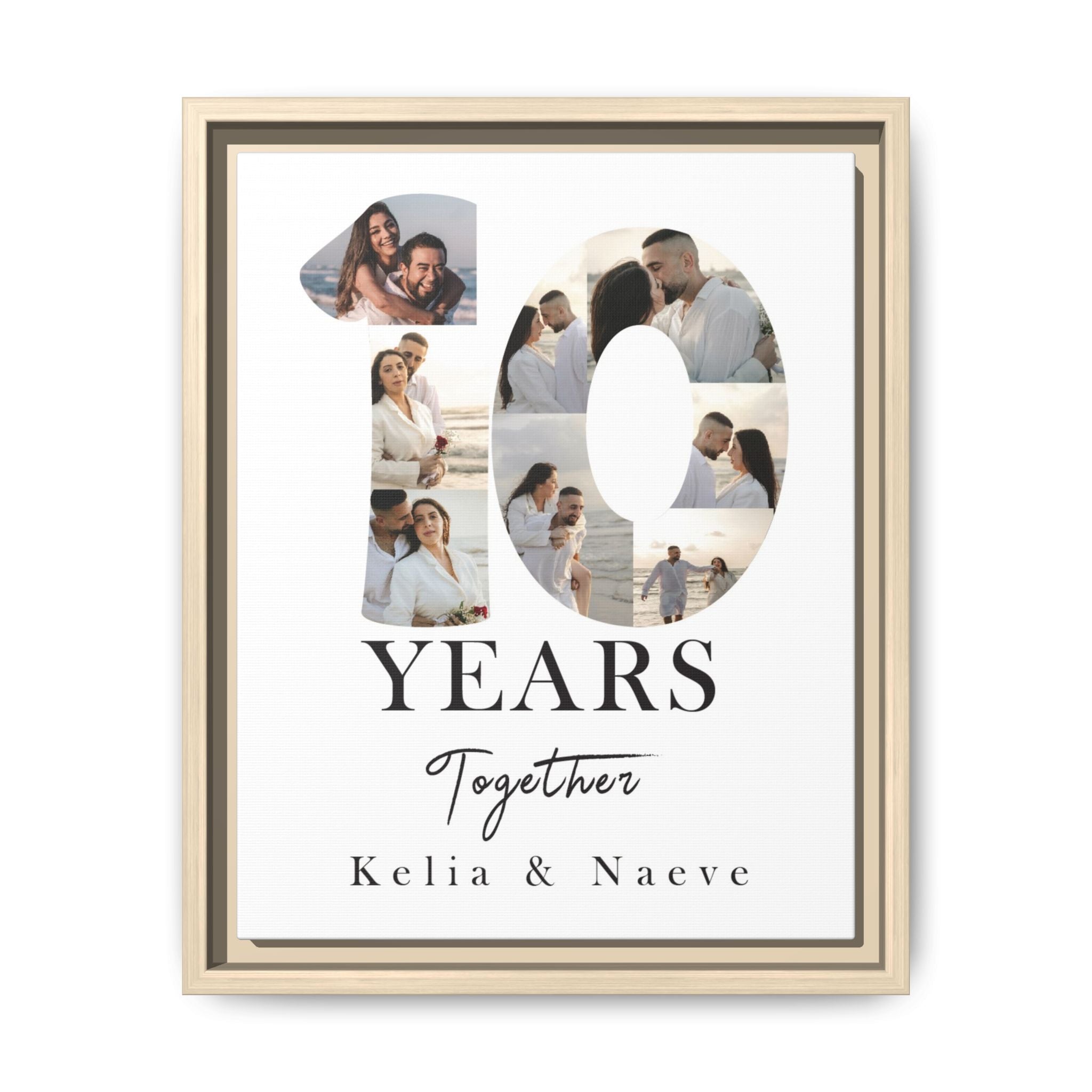 Years Together Framed Canvas Print | Anniversary Timeline Wall Art for Couples | Matte Canvas, Framed (Multi-color)