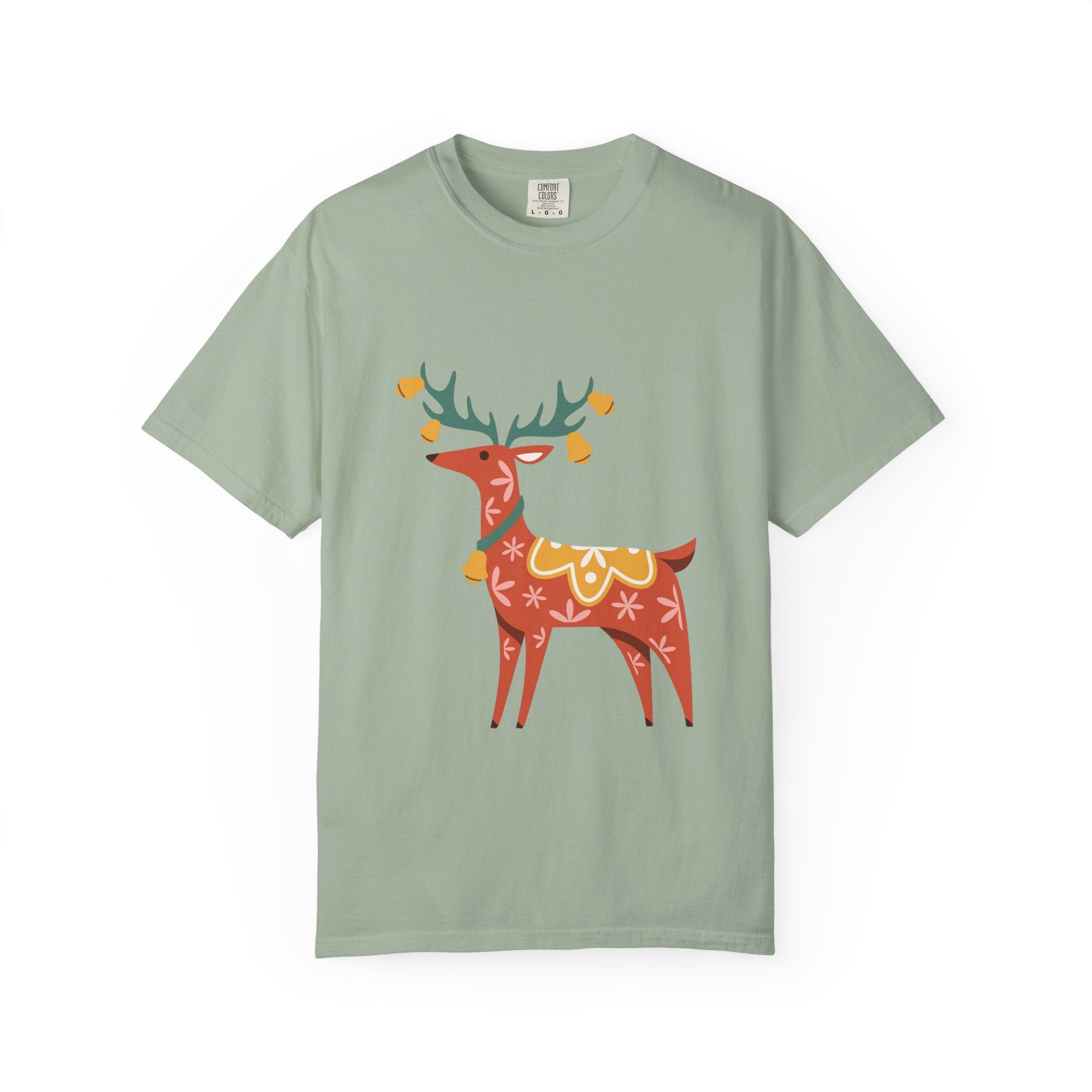 Christmas Reindeer T Shirt | Scandinavian Holiday Graphic Tee for Men & Women Celebrate the season in comfort