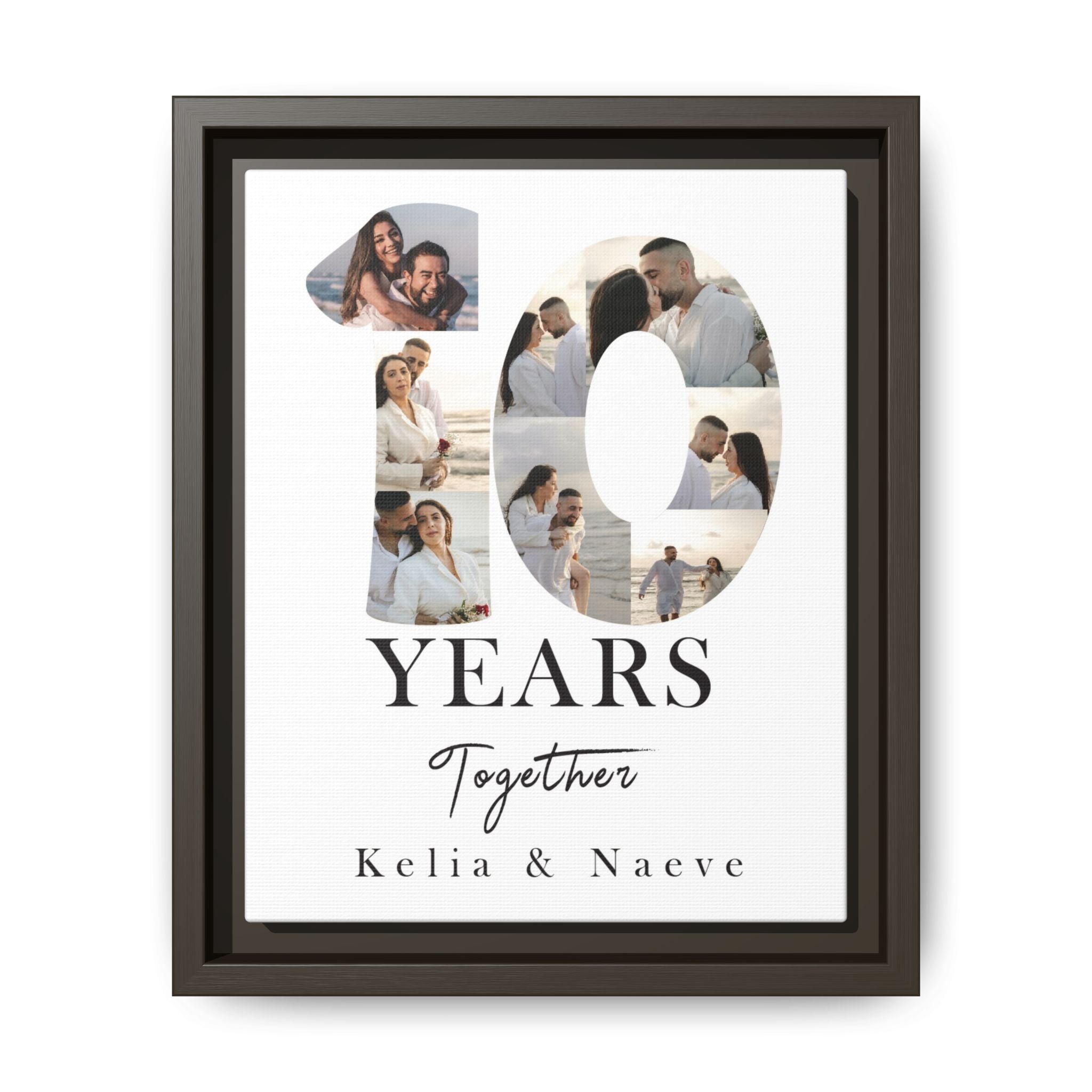 Years Together Framed Canvas Print | Anniversary Timeline Wall Art for Couples | Matte Canvas, Framed (Multi-color)