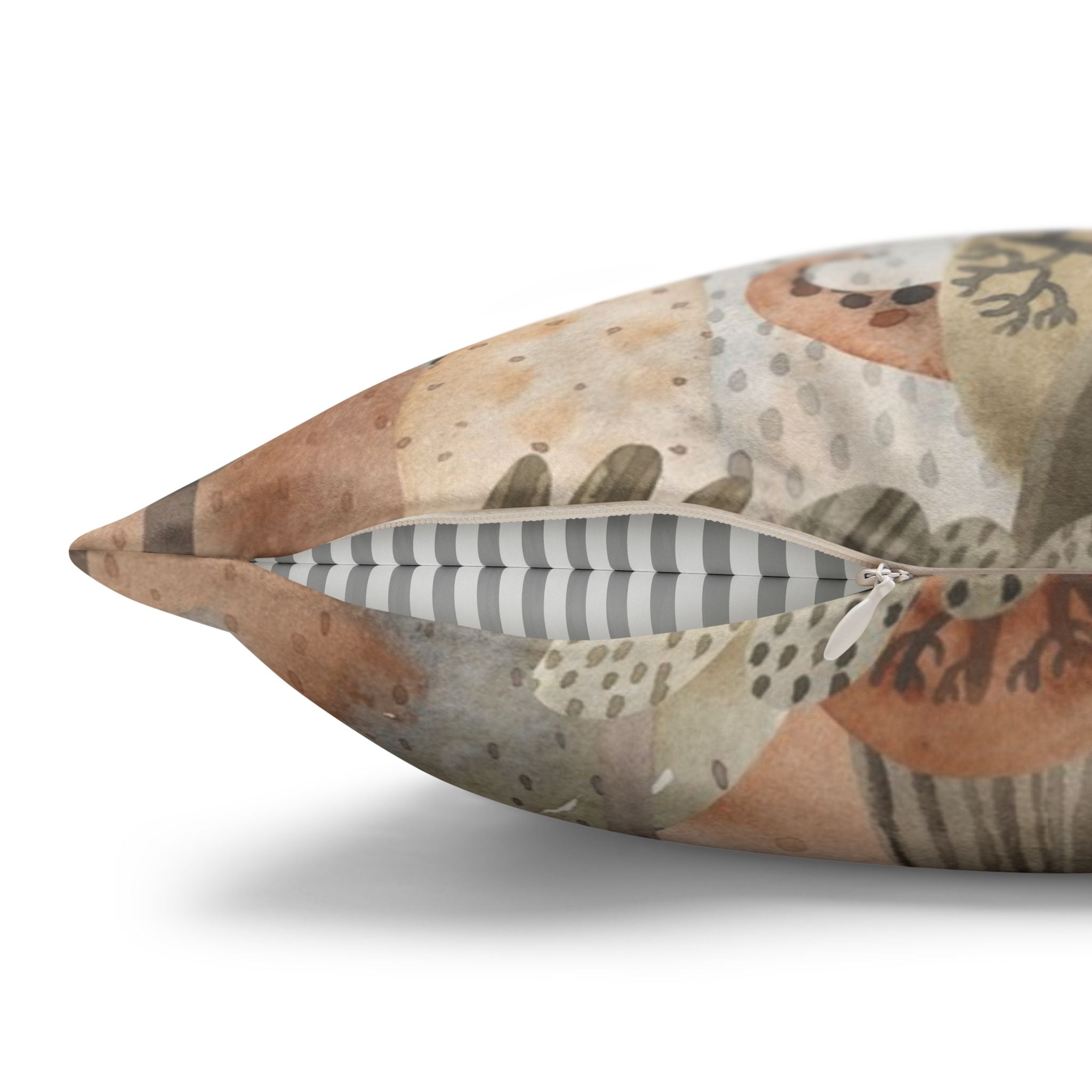 Whimsical Castle Faux Suede Pillow Cover | Neutral Nursery Decorative Throw Pillow for Baby Room & Reading Nook