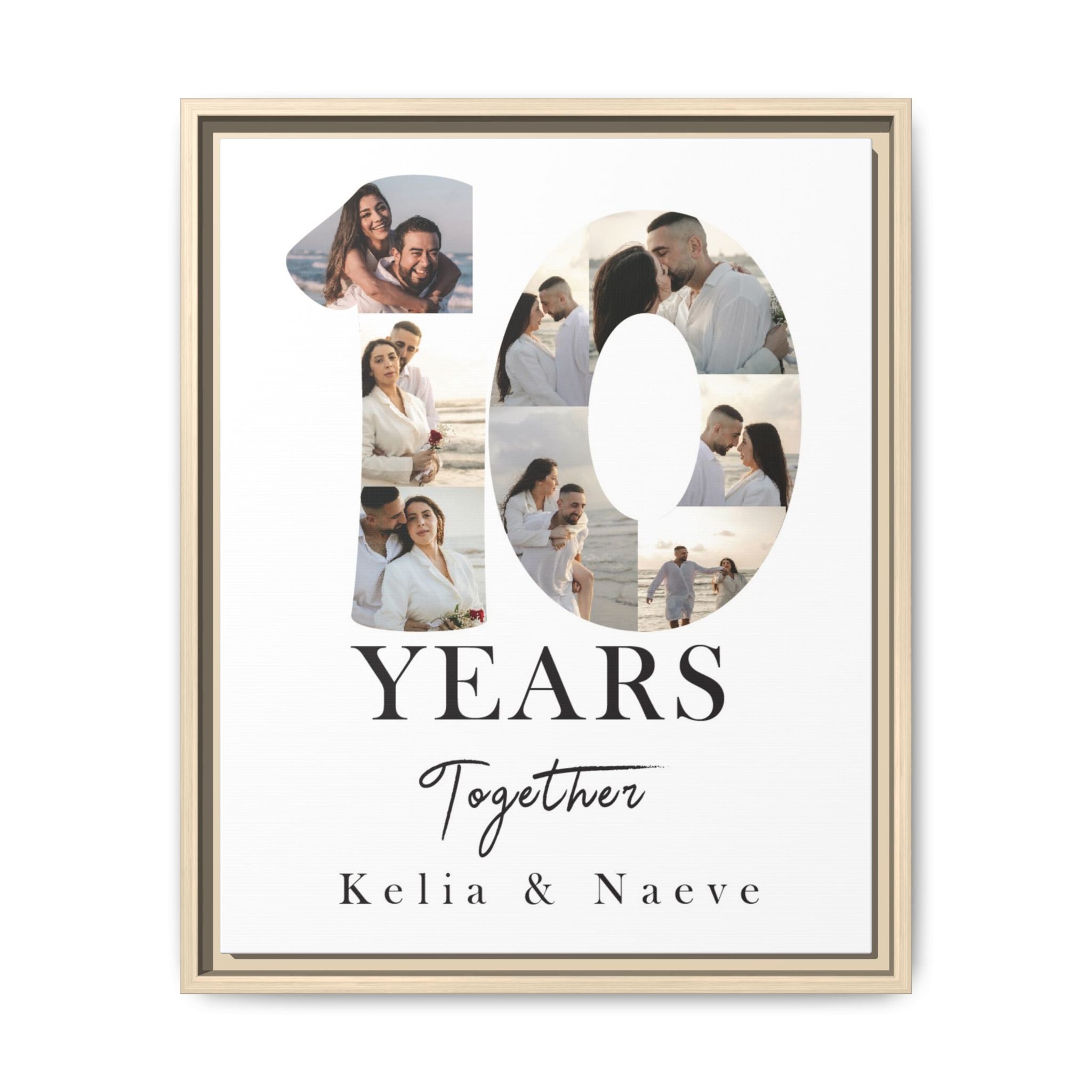 Years Together Framed Canvas Print | Anniversary Timeline Wall Art for Couples | Matte Canvas, Framed (Multi-color)