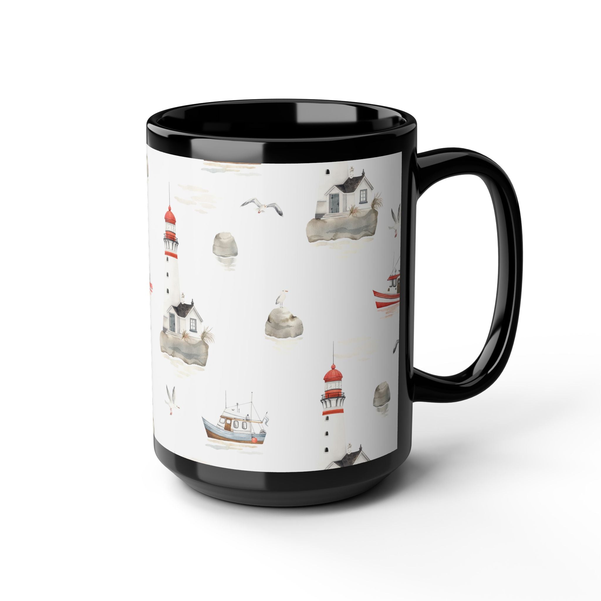 Lighthouse Coastal Mug | Nautical Seaside Tea & Coffee Cup 11oz 15oz