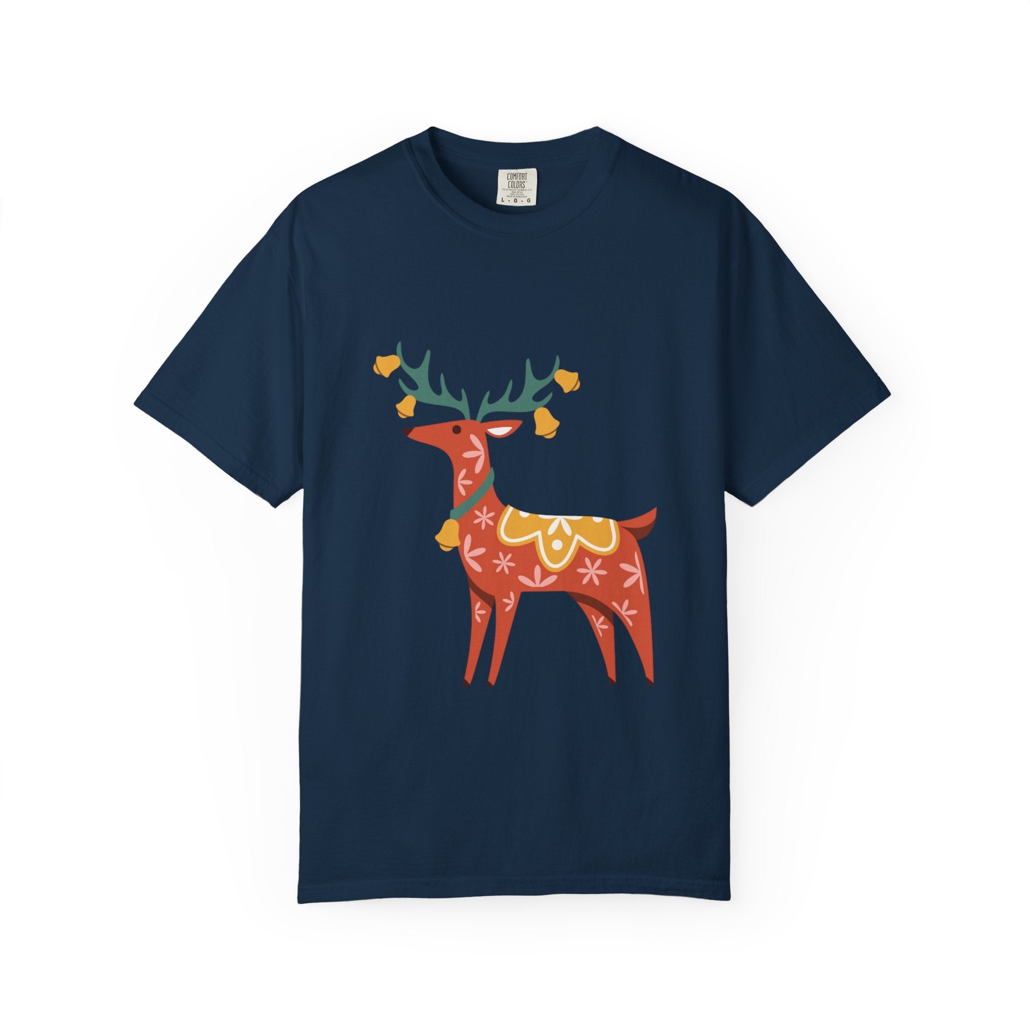 Christmas Reindeer T Shirt | Scandinavian Holiday Graphic Tee for Men & Women Celebrate the season in comfort
