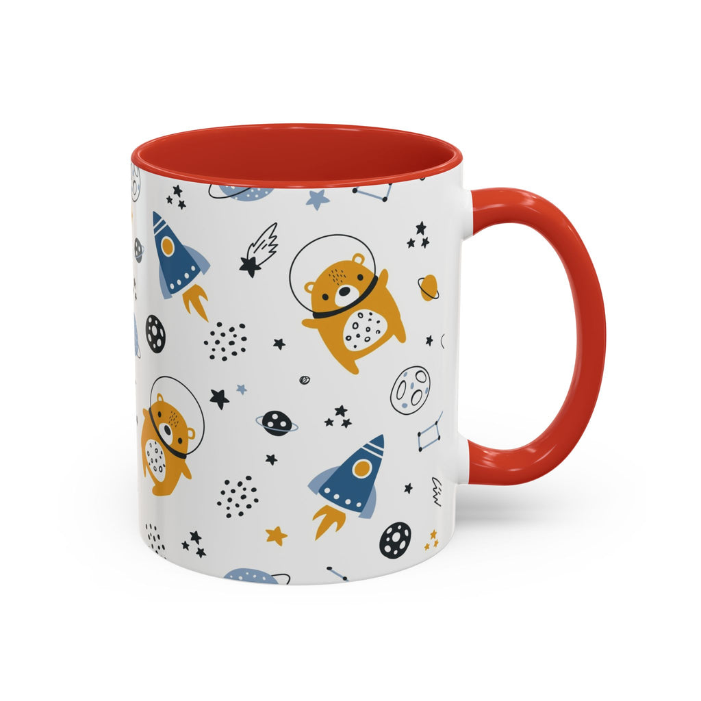Space Bear Accent Coffee Mug | Cute Astronaut Teddy Cup with Dream Big Quote | 11oz 15oz Ceramic Gift