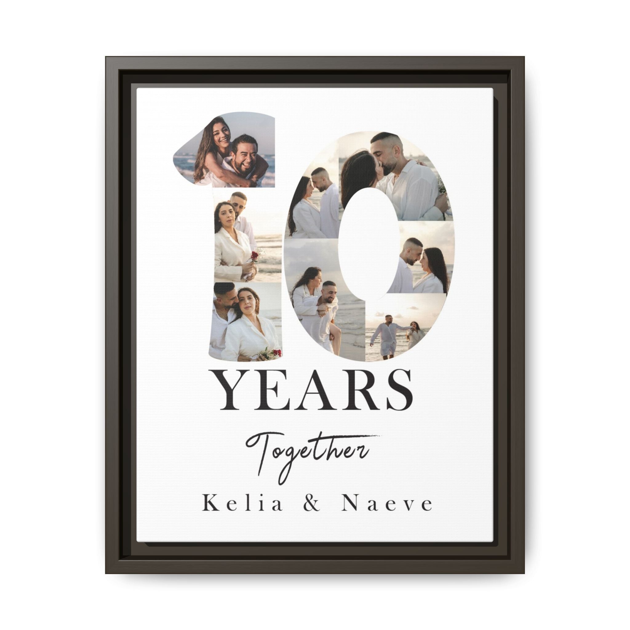 Years Together Framed Canvas Print | Anniversary Timeline Wall Art for Couples | Matte Canvas, Framed (Multi-color)