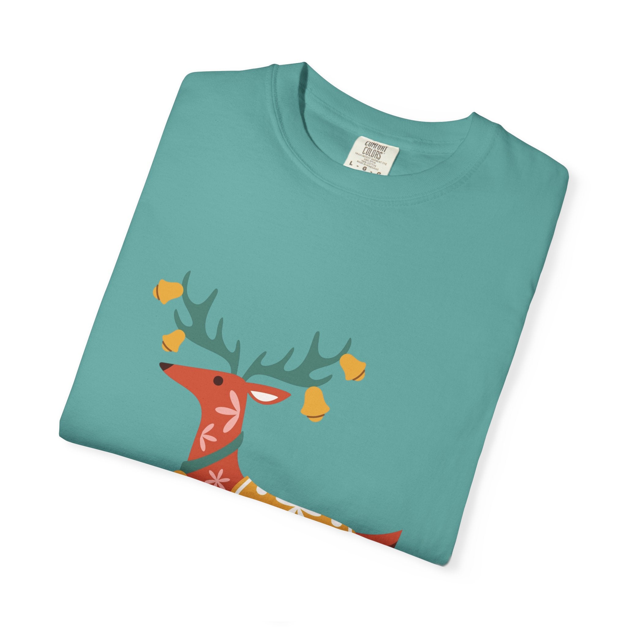 Christmas Reindeer T Shirt | Scandinavian Holiday Graphic Tee for Men & Women Celebrate the season in comfort