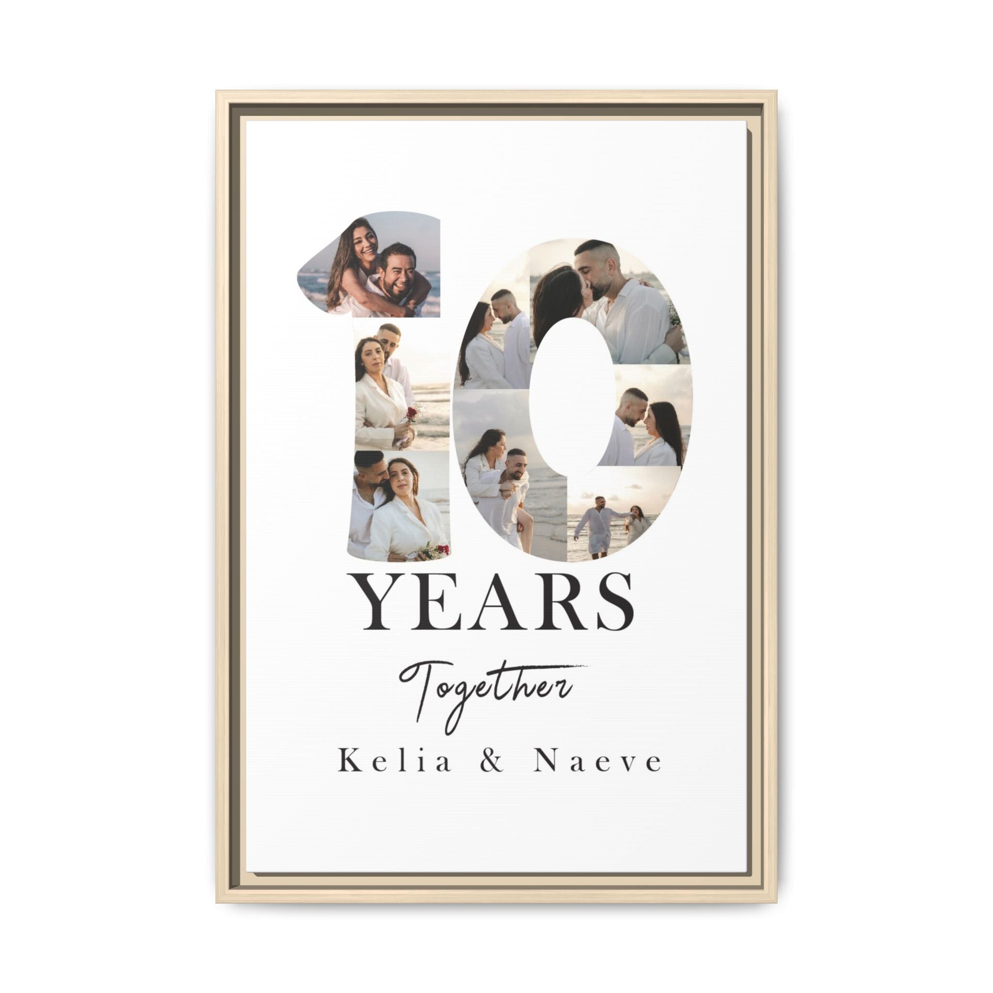 Years Together Framed Canvas Print | Anniversary Timeline Wall Art for Couples | Matte Canvas, Framed (Multi-color)
