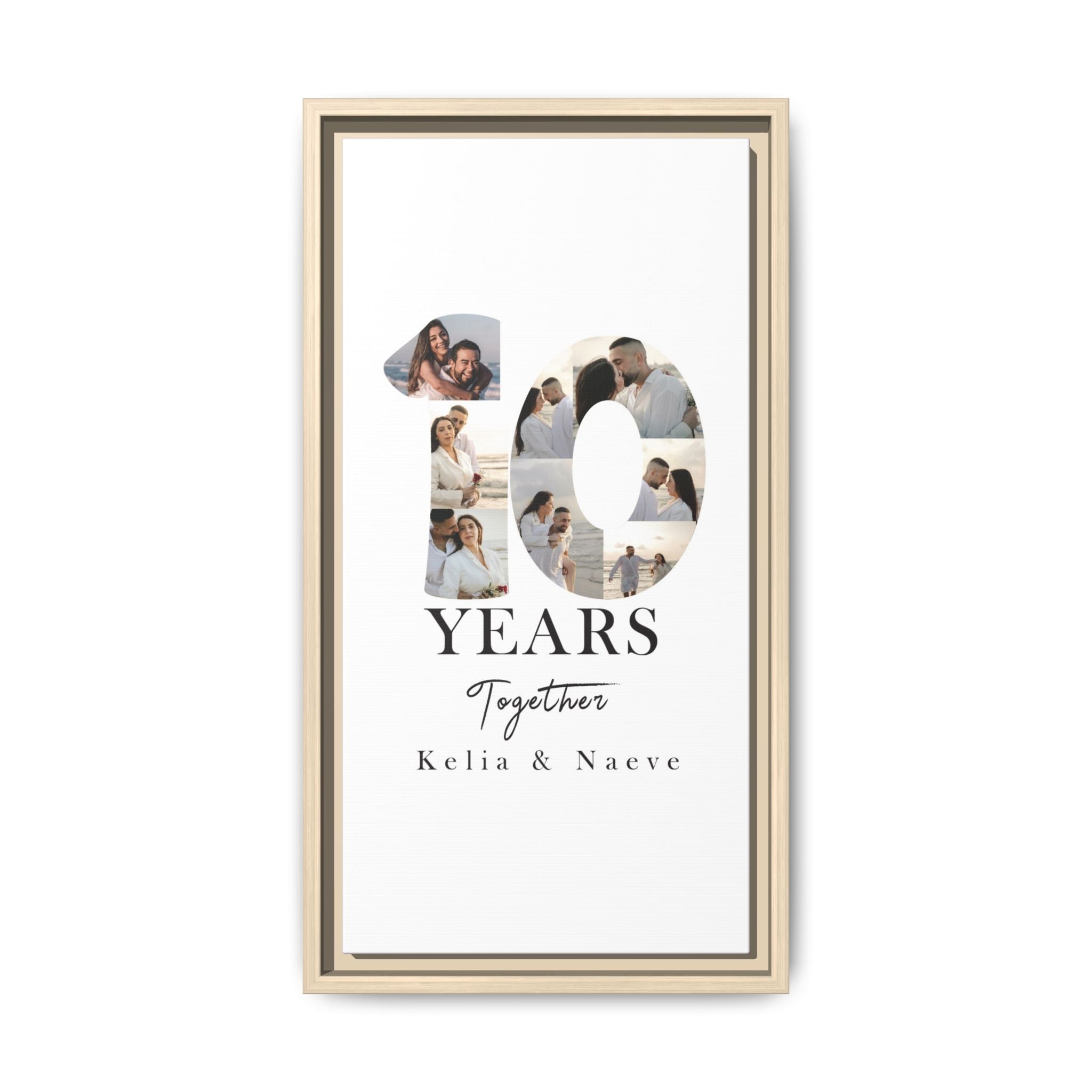 Years Together Framed Canvas Print | Anniversary Timeline Wall Art for Couples | Matte Canvas, Framed (Multi-color)