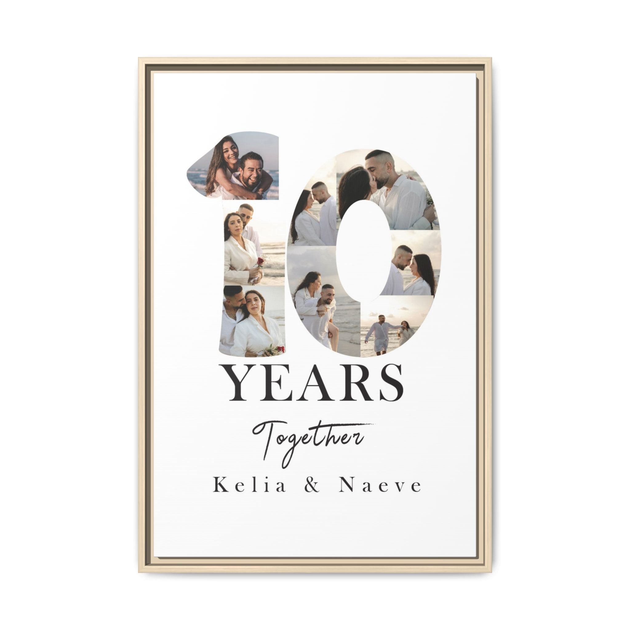Years Together Framed Canvas Print | Anniversary Timeline Wall Art for Couples | Matte Canvas, Framed (Multi-color)