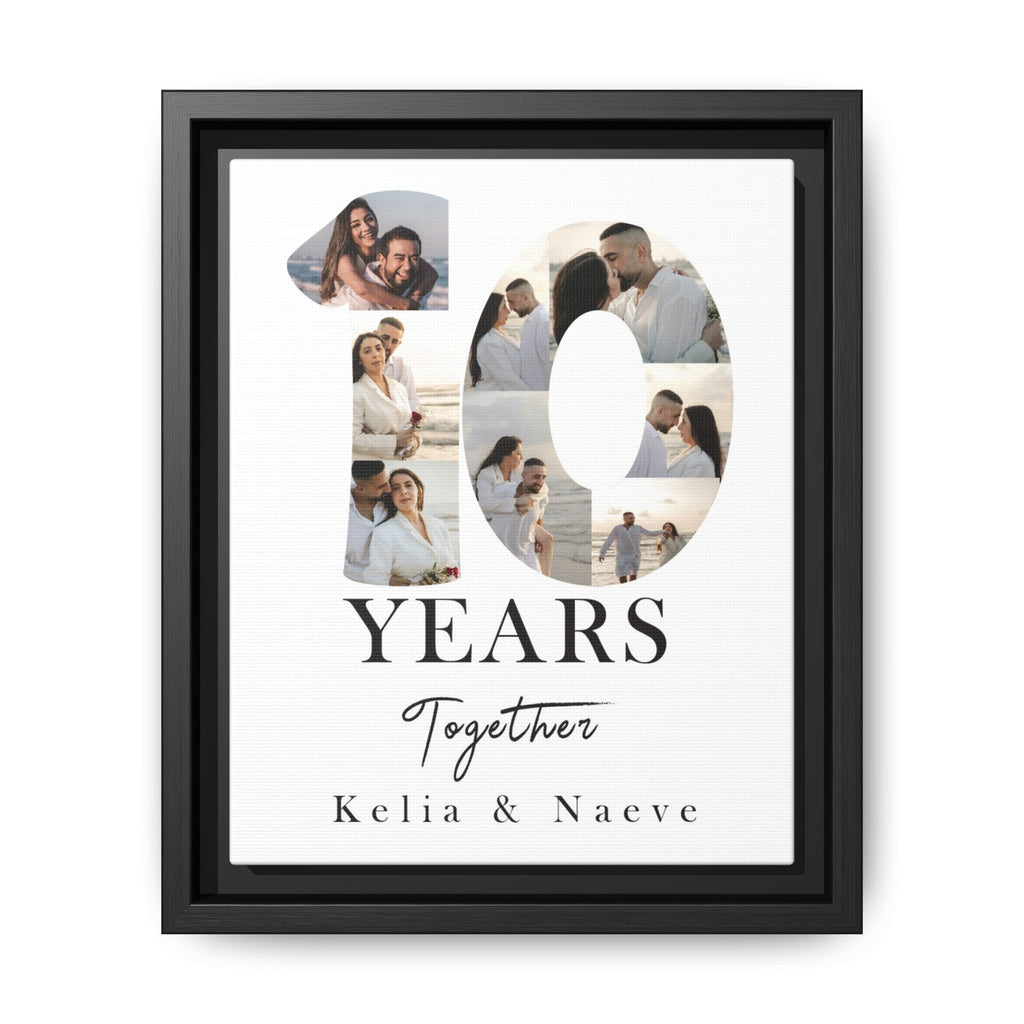 Years Together Framed Canvas Print | Anniversary Timeline Wall Art for Couples | Matte Canvas, Framed (Multi-color)