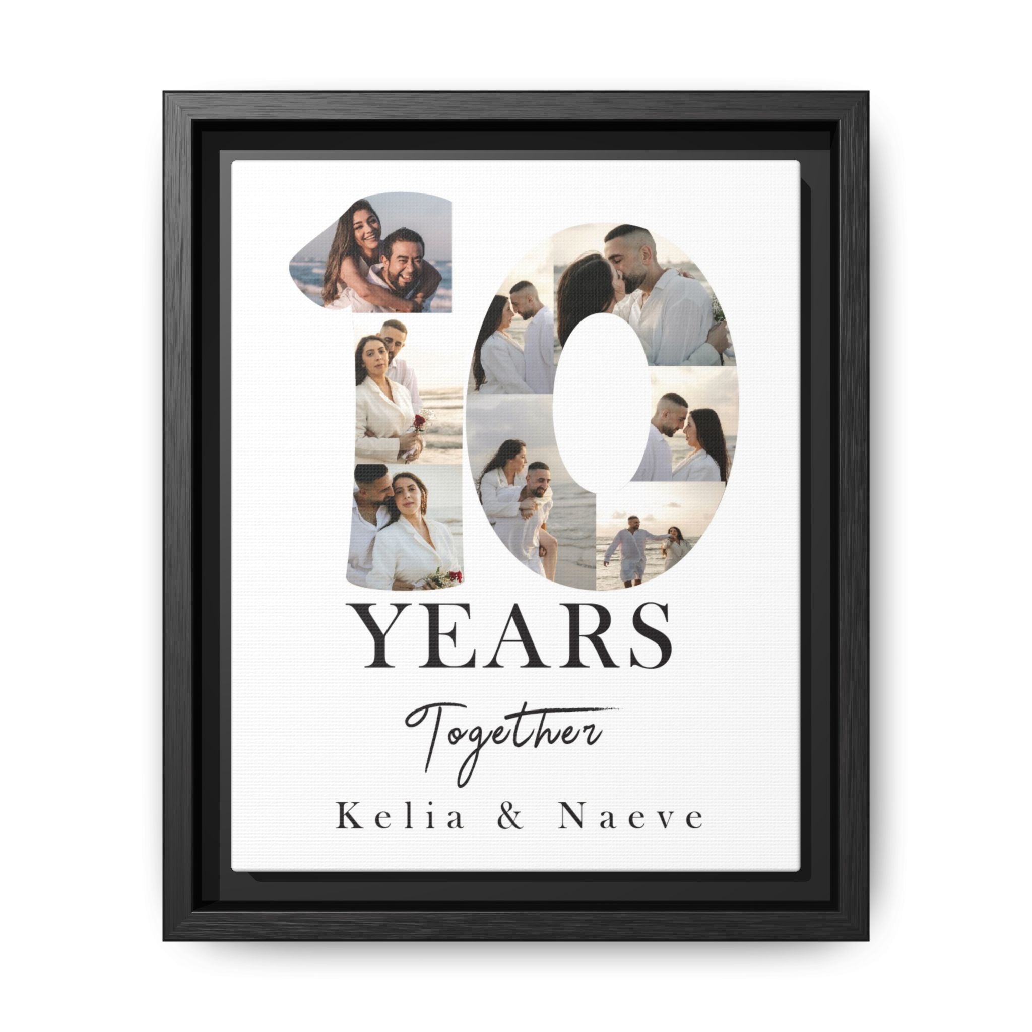 Years Together Framed Canvas Print | Anniversary Timeline Wall Art for Couples | Matte Canvas, Framed (Multi-color)