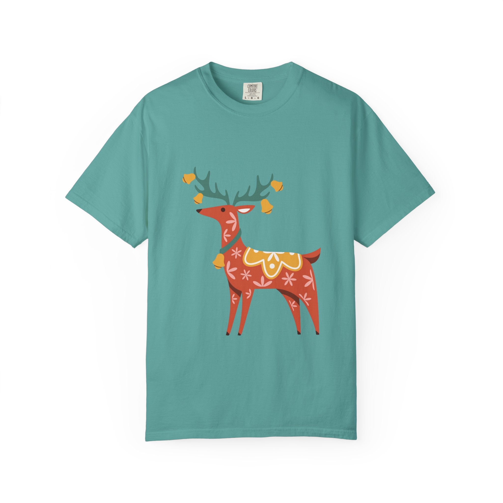 Christmas Reindeer T Shirt | Scandinavian Holiday Graphic Tee for Men & Women Celebrate the season in comfort