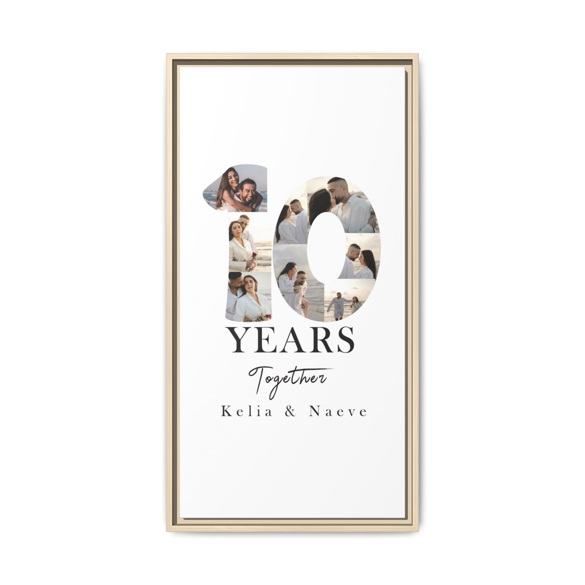 Years Together Framed Canvas Print | Anniversary Timeline Wall Art for Couples | Matte Canvas, Framed (Multi-color)