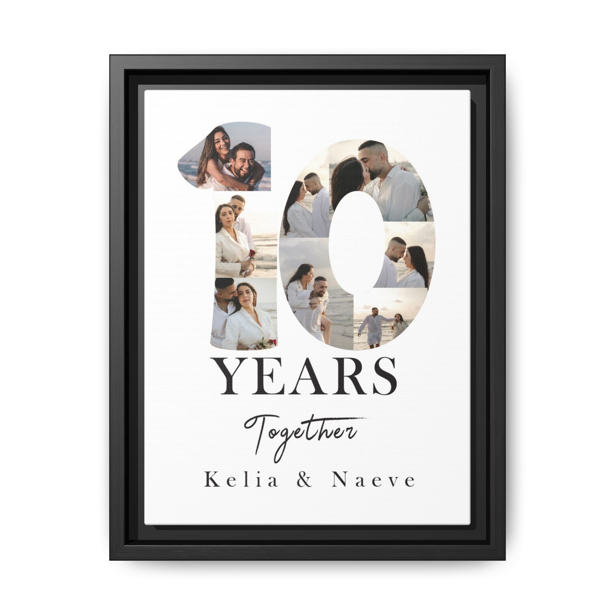 Years Together Framed Canvas Print | Anniversary Timeline Wall Art for Couples | Matte Canvas, Framed (Multi-color)
