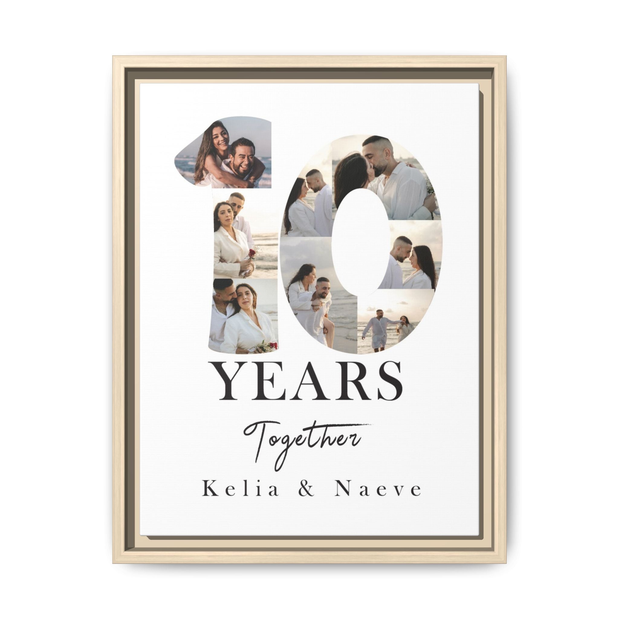 Years Together Framed Canvas Print | Anniversary Timeline Wall Art for Couples | Matte Canvas, Framed (Multi-color)