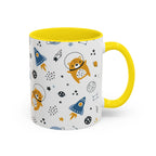Space Bear Accent Coffee Mug | Cute Astronaut Teddy Cup with Dream Big Quote | 11oz 15oz Ceramic Gift