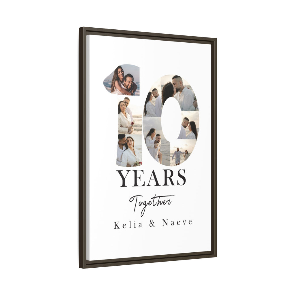 Years Together Framed Canvas Print | Anniversary Timeline Wall Art for Couples | Matte Canvas, Framed (Multi-color)