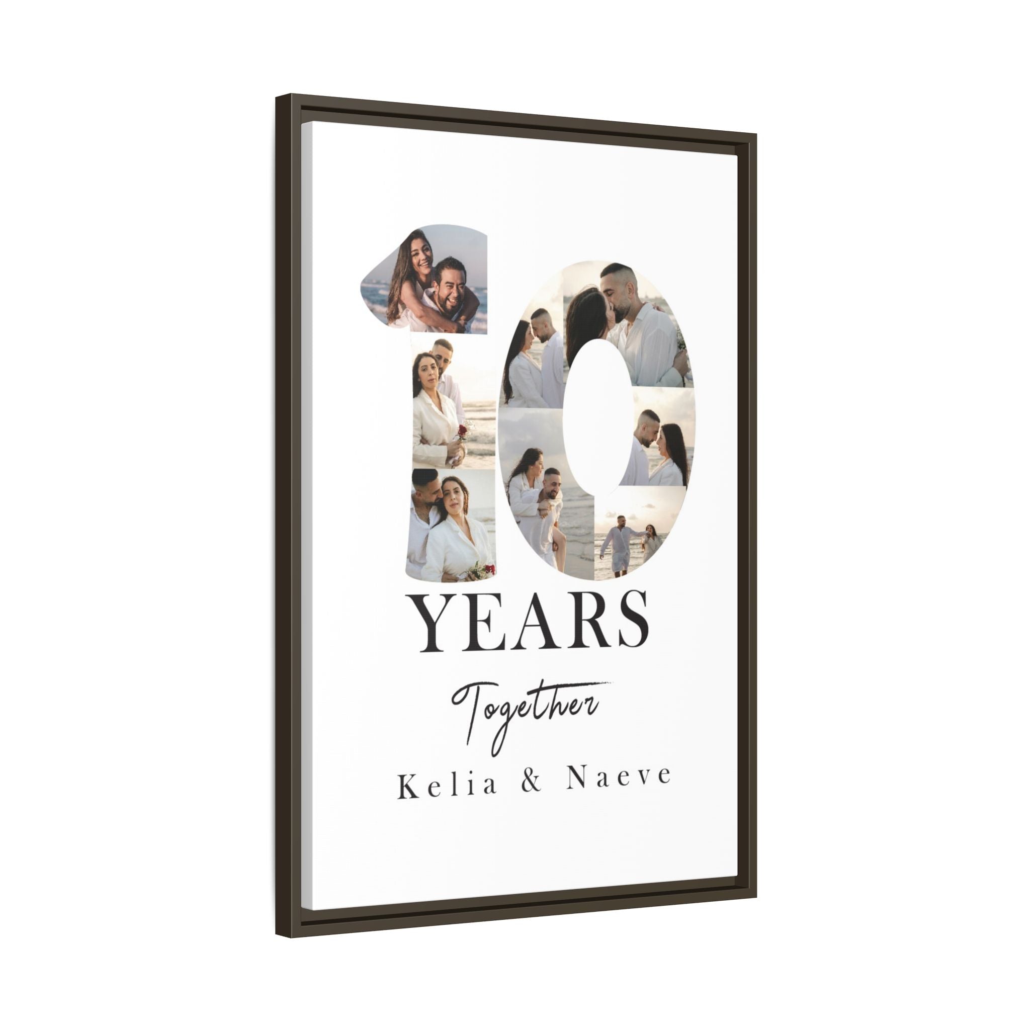 Years Together Framed Canvas Print | Anniversary Timeline Wall Art for Couples | Matte Canvas, Framed (Multi-color)