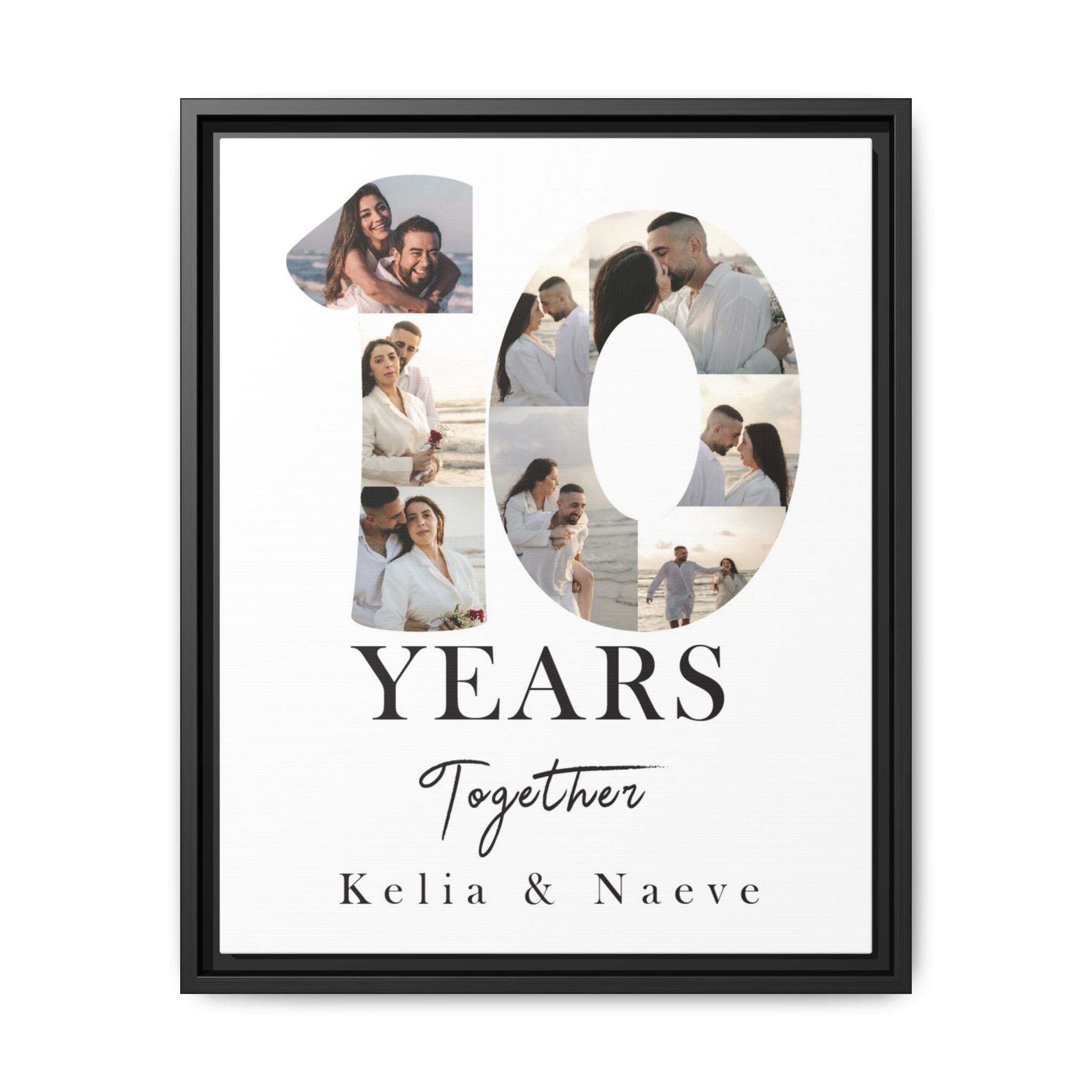 Years Together Framed Canvas Print | Anniversary Timeline Wall Art for Couples | Matte Canvas, Framed (Multi-color)