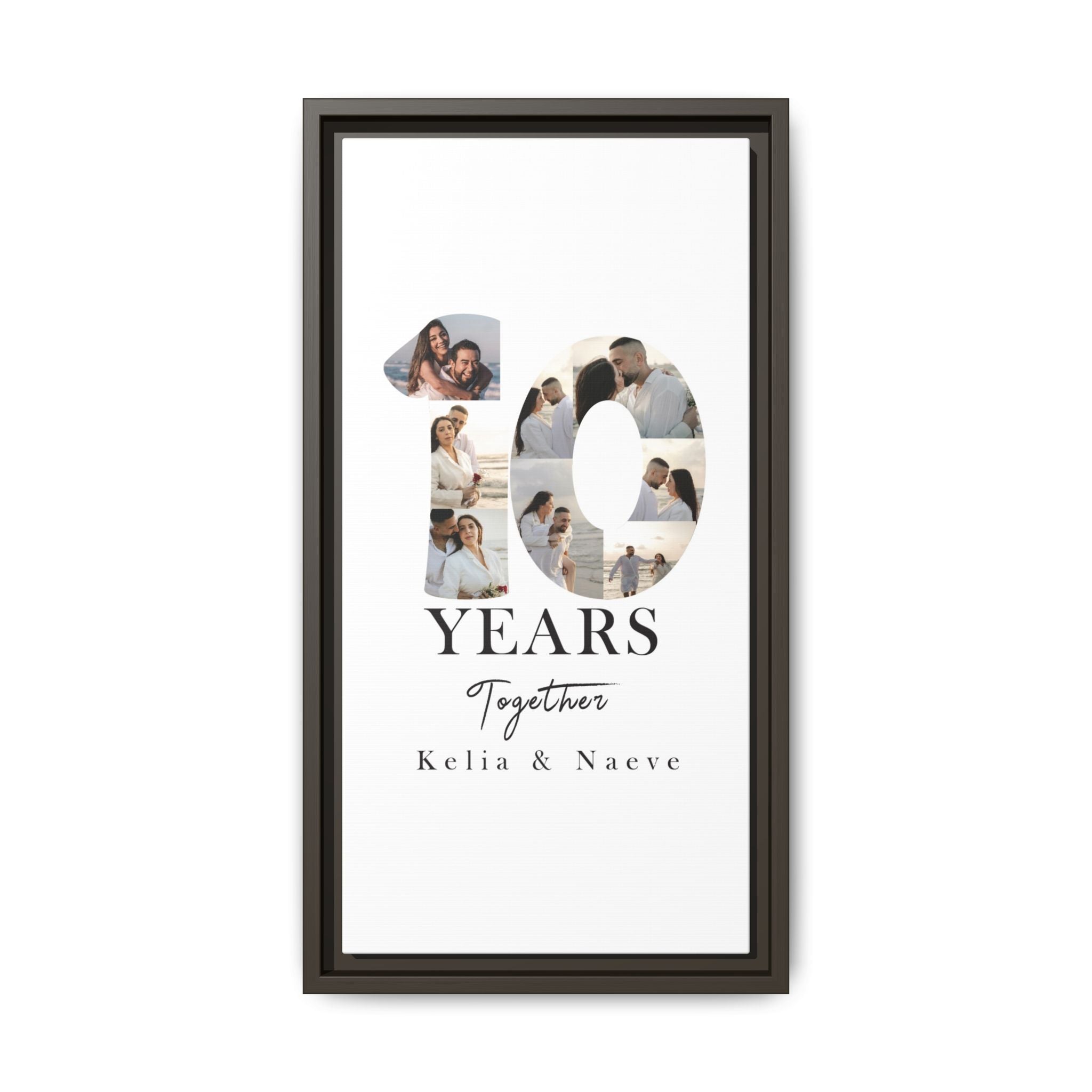 Years Together Framed Canvas Print | Anniversary Timeline Wall Art for Couples | Matte Canvas, Framed (Multi-color)