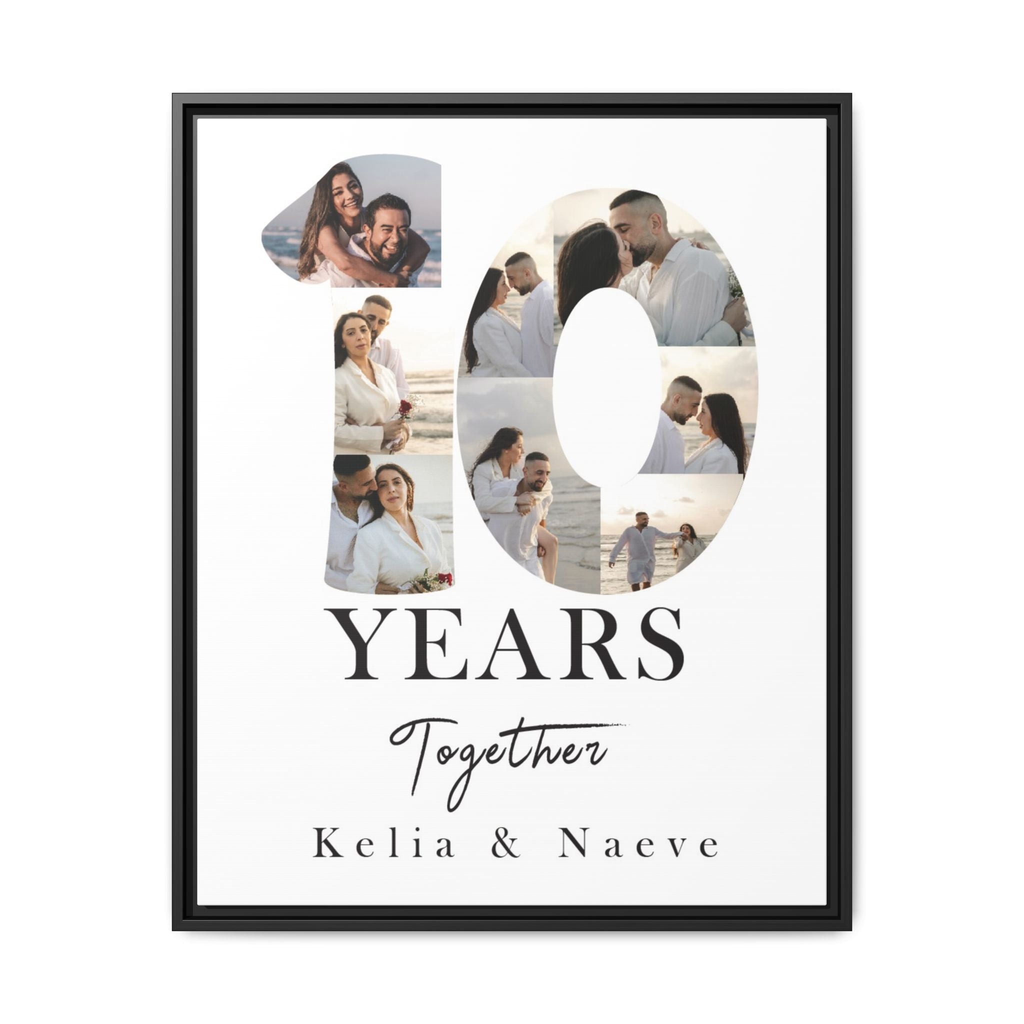 Years Together Framed Canvas Print | Anniversary Timeline Wall Art for Couples | Matte Canvas, Framed (Multi-color)