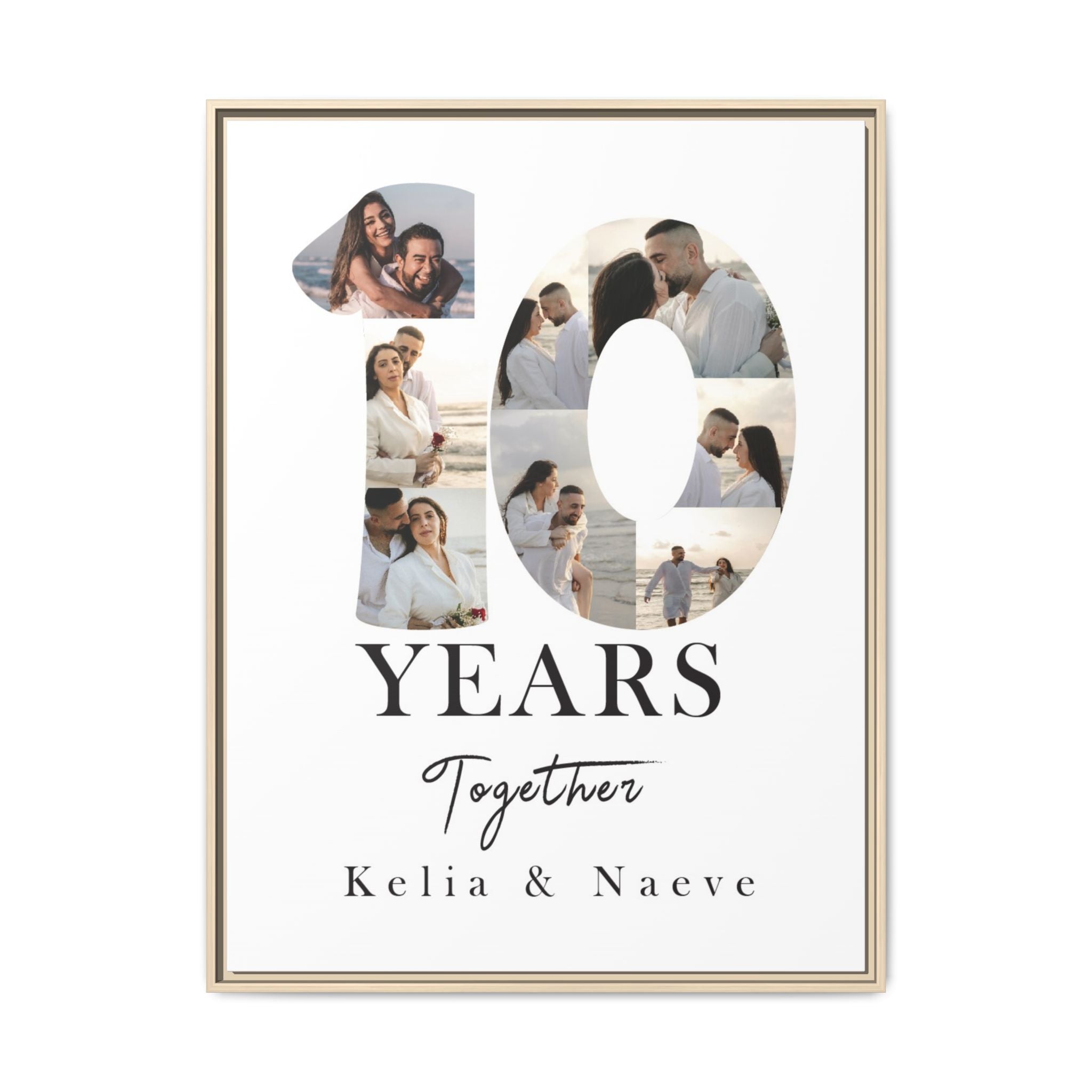 Years Together Framed Canvas Print | Anniversary Timeline Wall Art for Couples | Matte Canvas, Framed (Multi-color)