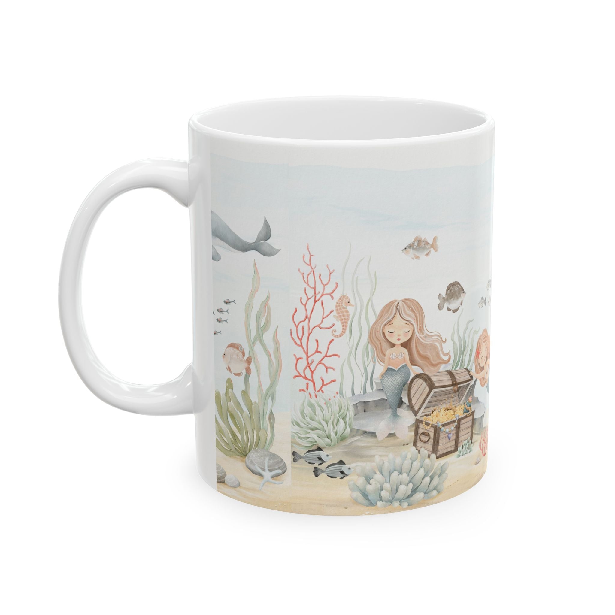 Mermaid Ocean Ceramic Mug | Cute Underwater Tea & Coffee Cup 11oz 15oz