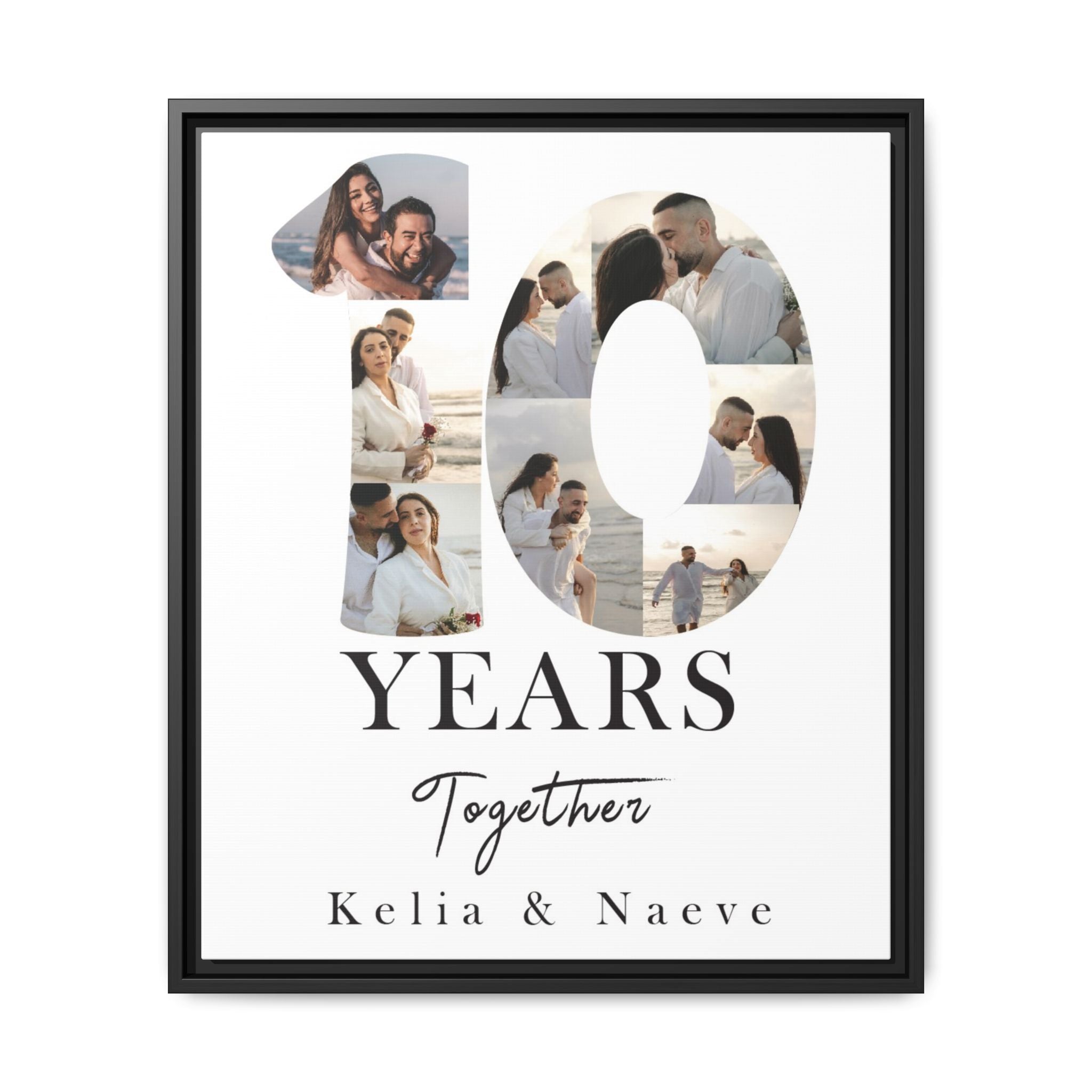 Years Together Framed Canvas Print | Anniversary Timeline Wall Art for Couples | Matte Canvas, Framed (Multi-color)