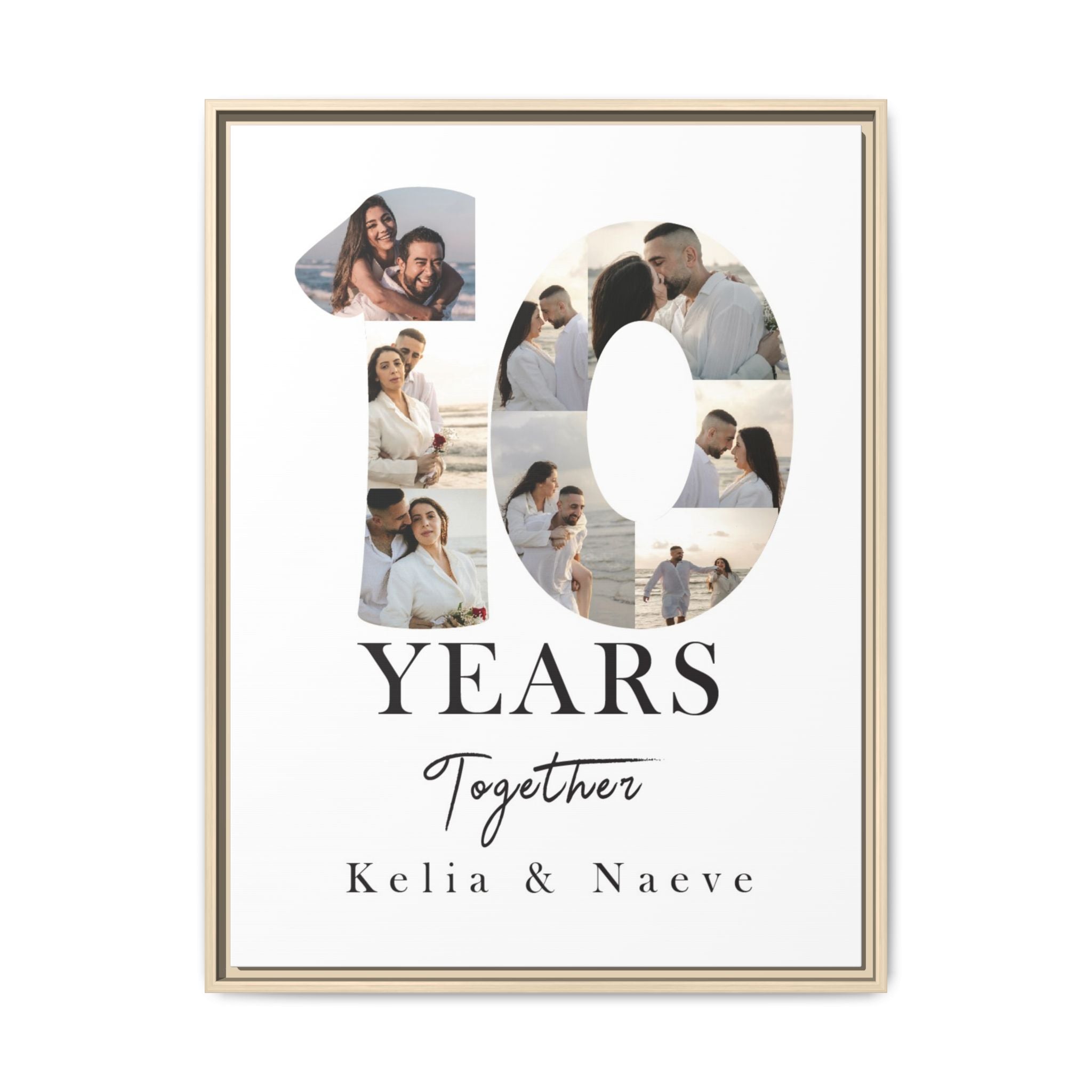 Years Together Framed Canvas Print | Anniversary Timeline Wall Art for Couples | Matte Canvas, Framed (Multi-color)