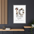Years Together Framed Canvas Print | Anniversary Timeline Wall Art for Couples | Matte Canvas, Framed (Multi-color)