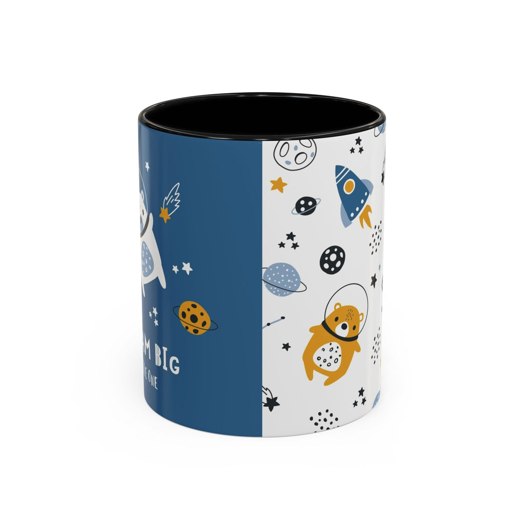 Space Bear Accent Coffee Mug | Cute Astronaut Teddy Cup with Dream Big Quote | 11oz 15oz Ceramic Gift