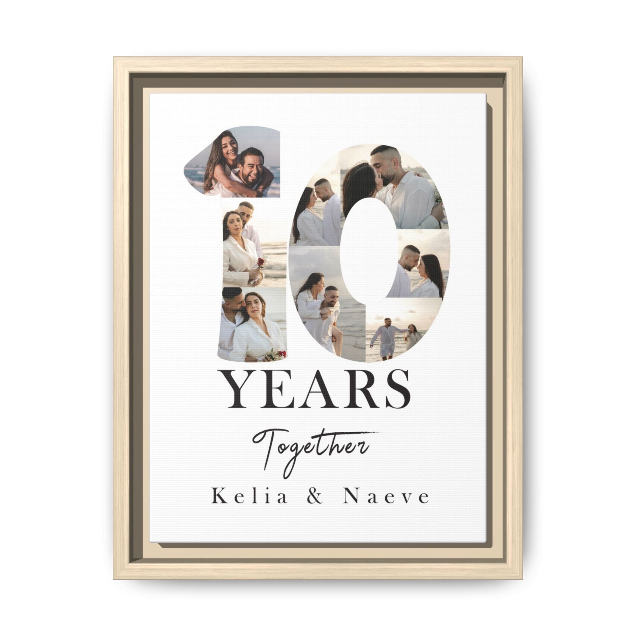 Years Together Framed Canvas Print | Anniversary Timeline Wall Art for Couples | Matte Canvas, Framed (Multi-color)