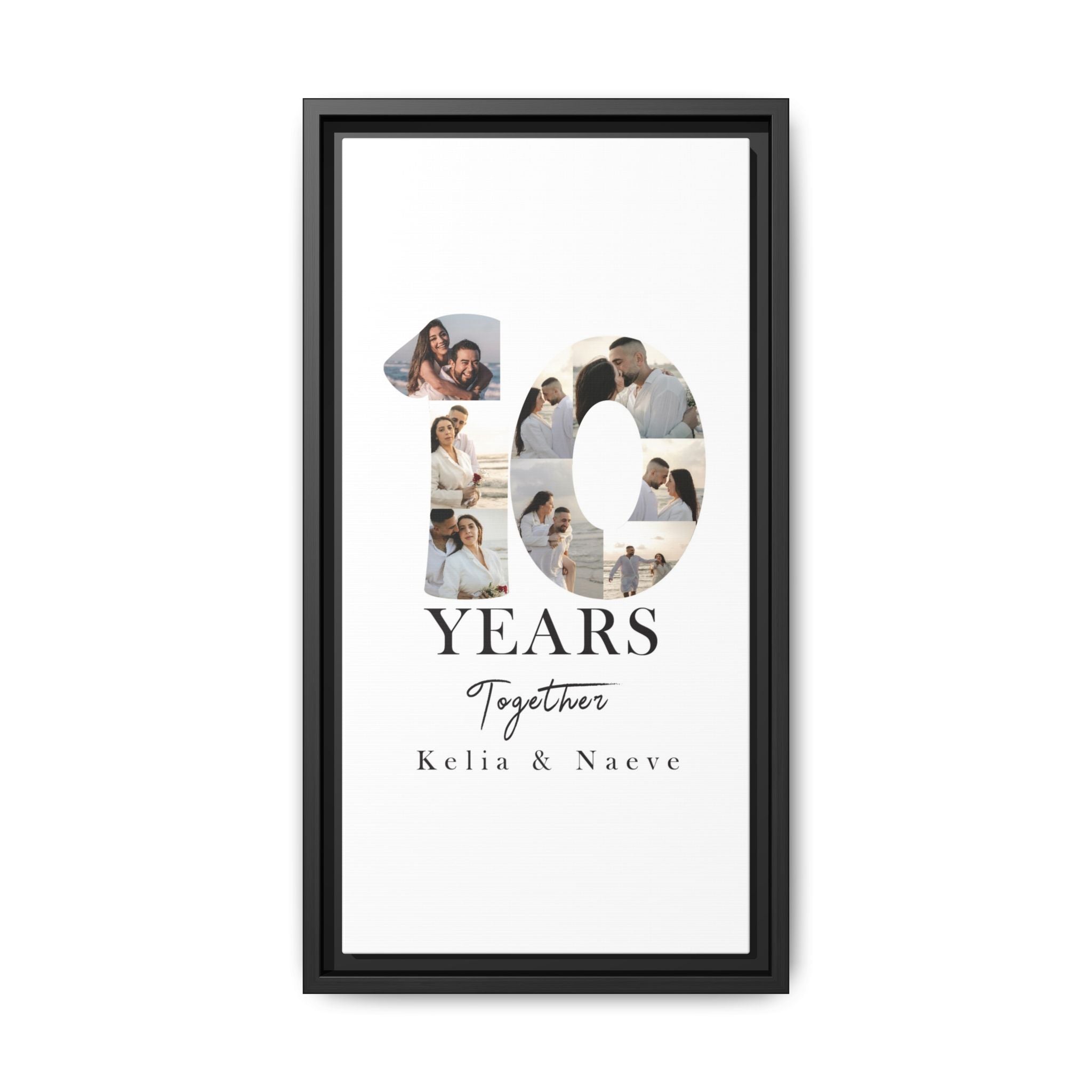 Years Together Framed Canvas Print | Anniversary Timeline Wall Art for Couples | Matte Canvas, Framed (Multi-color)